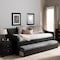 Baxton Studio Barnstorm Black Faux Leather Upholstered Daybed with Trundle Bed 131-7302 - alternate 9
